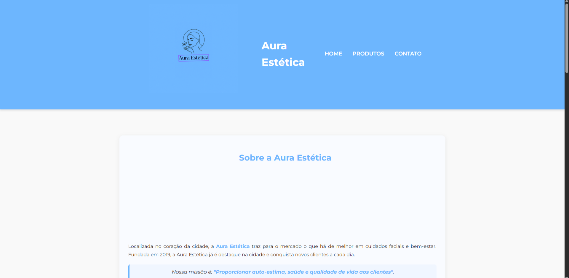 Página Estética Aura